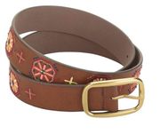 Faded Glory Womens Geometric Embroidery Belt 45”