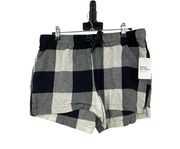 Old Navy Womens Size Medium Pajama Shorts Black White Flannel Buffalo Plaid NWT