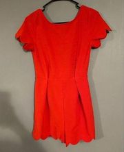 Monteau Red Scalloped Romper Size Small