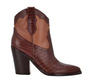 NEW  Gona Western Bootie Dark Tan Leather Size 6.5