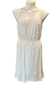 MM Couture by Miss Me Beaded Sequins Chiffon White Dress Size Small