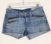 Rag & Bone Light Wash Low Rise Zipper Denim Short