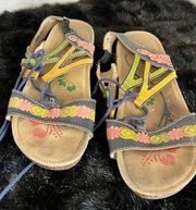 L'artiste Spring Step Loma Lace-up Strappy Sandals Multicolored Leather 41 10.5