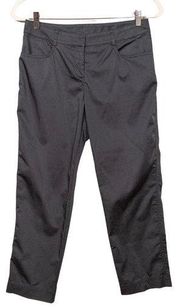 ST JOHN SoCa Grey Cropped Straight Leg Pants Lightweight Pockets Women's Size 4