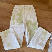 BP Straight Leg Green Tie Dye White Carpenter Jeans Size 25