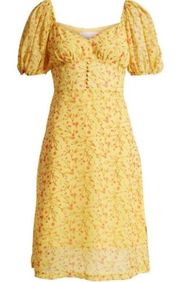 J.O.A. Puff Sleeve Bustier A-Line Dress Floral M