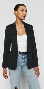 REFORMATION Black The Classic Slim Blazer XS