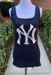 New York Yankees Navy Ribbed Logo Tank