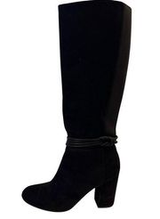 LAUREN CONRAD Boots Womens 9.5 Scorpio Faux Sued 4" Heeled Memory Foam Wide Calf