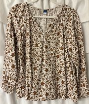 Old Navy Long Sleeve Floral Print Blouse
