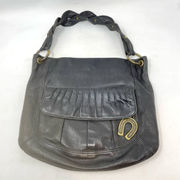 Betsy Johnson Vintage Black Vegan Leather Western Horseshoe Shoulder Bag