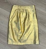 VINTAGE Lillie Rubin 1980’s Gold LEATHER SKIRT Size 24/XS