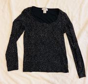 Vintage  glitter black long sleeve shirt