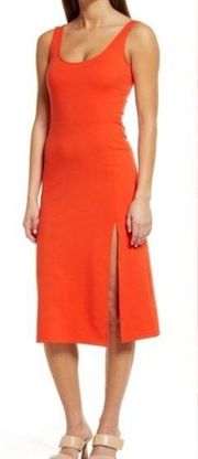 Open Edit Red Grenadine Midi Dress NWT