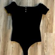 xl black ribbed body suit