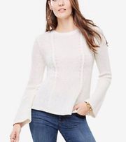 Cream Peplum Sweater Size xs