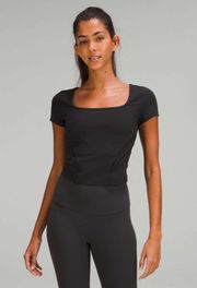 Square Neck Mesh and Nulu Yoga T-Shirt