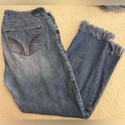 Hollister Crop Fringe Jeans Juniors Size 9 (29x33)