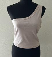 Pink / violet “sunny days” ribbed one shoulder crop top NWT