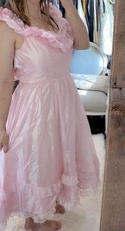 Vintage cotton candy pink Cinderella fairy tale poof dress size medium/large