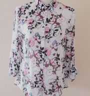 About a girl floral button down size medium