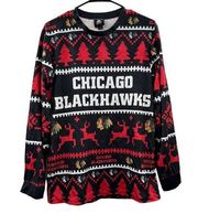 NFL Team Apparel Chicago Blackhawks Long Sleeve Ugly Christmas Sweater Size S