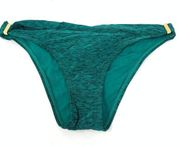 La Blanca Women's Size 6 Green Space Dye Bikini Swim Bottom Gold Hardware NEW