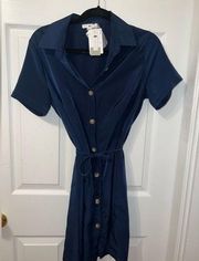 NWT BP. (Nordstrom) navy button up dress size small, extra button included!