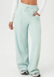 Forever 21 Mint Teal Wide-Leg Drawstring Sweatpants