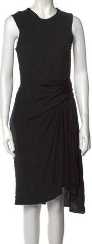 Twisted Drape Front Black Sleeveless Dress - Spring 2014