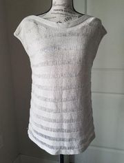 Cynthia Rowley White Loose Knit Sweater