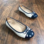 Vionic • Spark Minna Ballet Flat slipper cap toe navy cream orthopedic