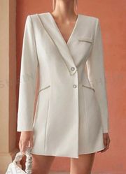 Embezzled White Blazer Dress