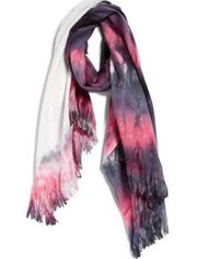 4/$25 BP Nordstrom Gray White Pink Tie Dye Fringe Scarf