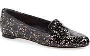 laser cut patent leather loafers flats smoking slipper IT 35