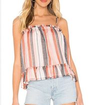 Jack by BB Dakota striped ruffle peplum tank new size XS