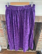 Just Class Women’s Vintage Purple Boho Gypsy Skirt W/ Draw String Medium