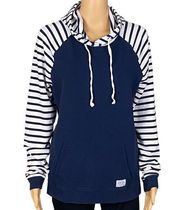 ORVIS navy and white soft and stretchy hoodie with kangaroo pocket. Medium. VGUC