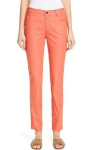 Lafayette 148 NY Mercer Skinny Peach Rose Jeans Pants Trousers Size 10 NWT