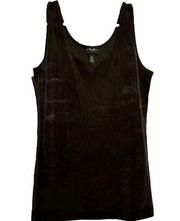 Chico's Travelers Tank Top Sleeveless Crew Neck Regular Fit Brown 0 S