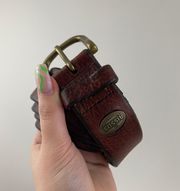 Brown Genuine Leather Gold Hardware Belt