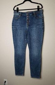 Cabi high rise button fly jeans 14