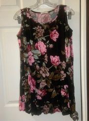 A.Gain Black/Pink Floral Cold Shoulder Long Sleeve Top 3XL