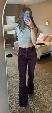 Tilly’s Maroon Corduroy Flare Pants 