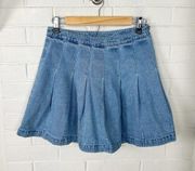 Forever 21 Denim Pleated Mini Skirt Size M
