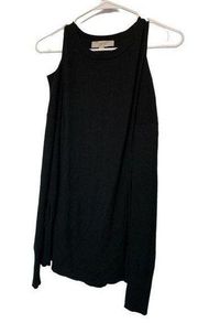 LOFT BLACK SWEATER OPEN SHOULDER SIZE LARGE #1252 GUC