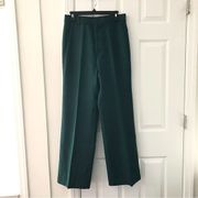 Levi’s Vintage 70s Bend Over Green Gabardine Dark Teal Wide Leg Trouser Pleat