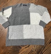 Stitchwork Oversized Gray Sweater