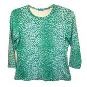 J. McLaughlin Catalina Cloth Signature Tee in Vibrant Leopard Print Sz L