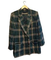 Harve Benard Vintage Green Plaid Double Breasted Blazer Size 18W